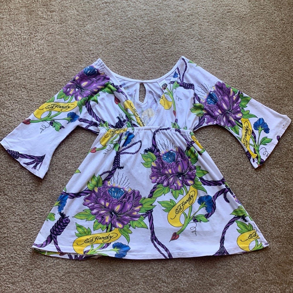 Ed Hardy bell sleeve top